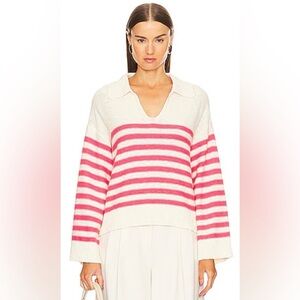 Revolve Sanctuary Striped Collared 100% Cotton Sweater (Size M)